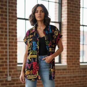 Live 4 Truth Multicolor Graphic Button-Up Top